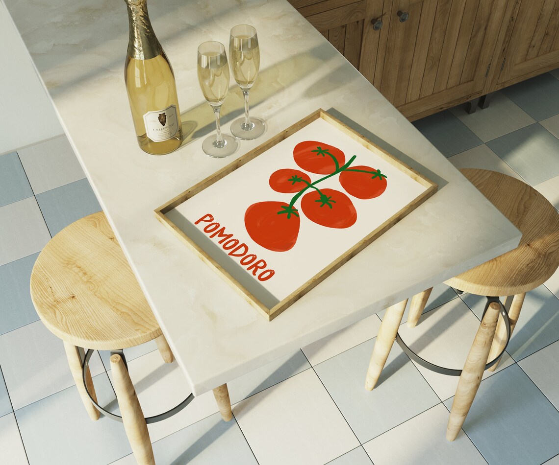 Pomodoro Tomato Art Print, Cute Kitchen Decor - Image 4
