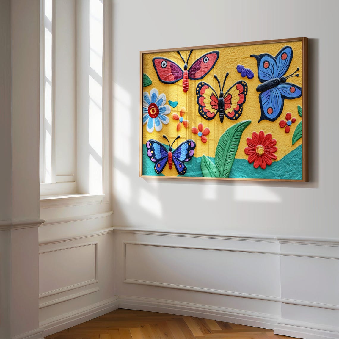 Print Butterfly Portrait Painting Mexican Wall Art New Listing 21 - Image 3