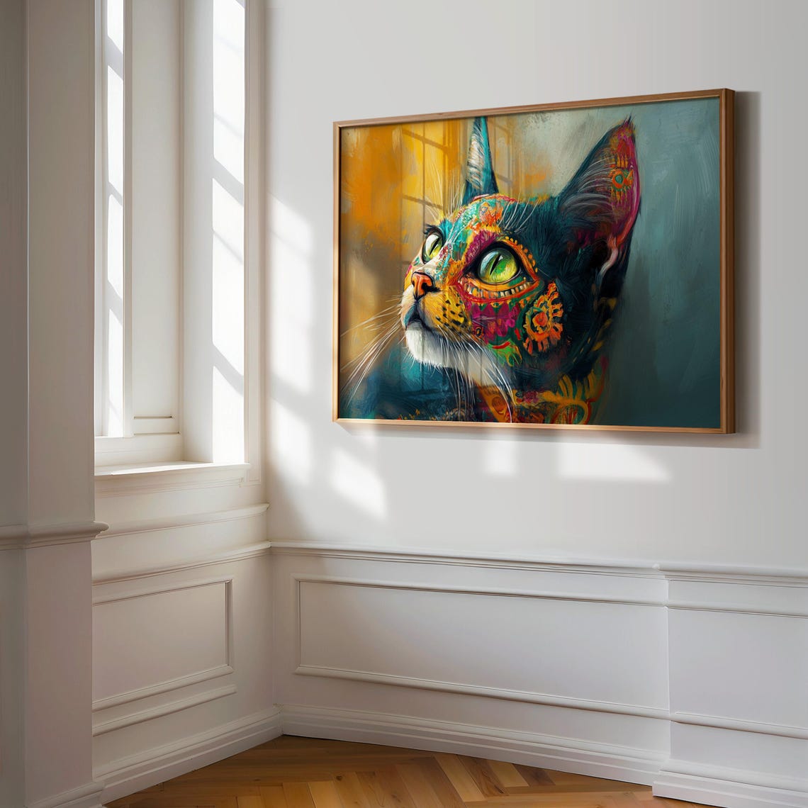 Cat Portrait Painting, Mexican Wall Art - Image 3