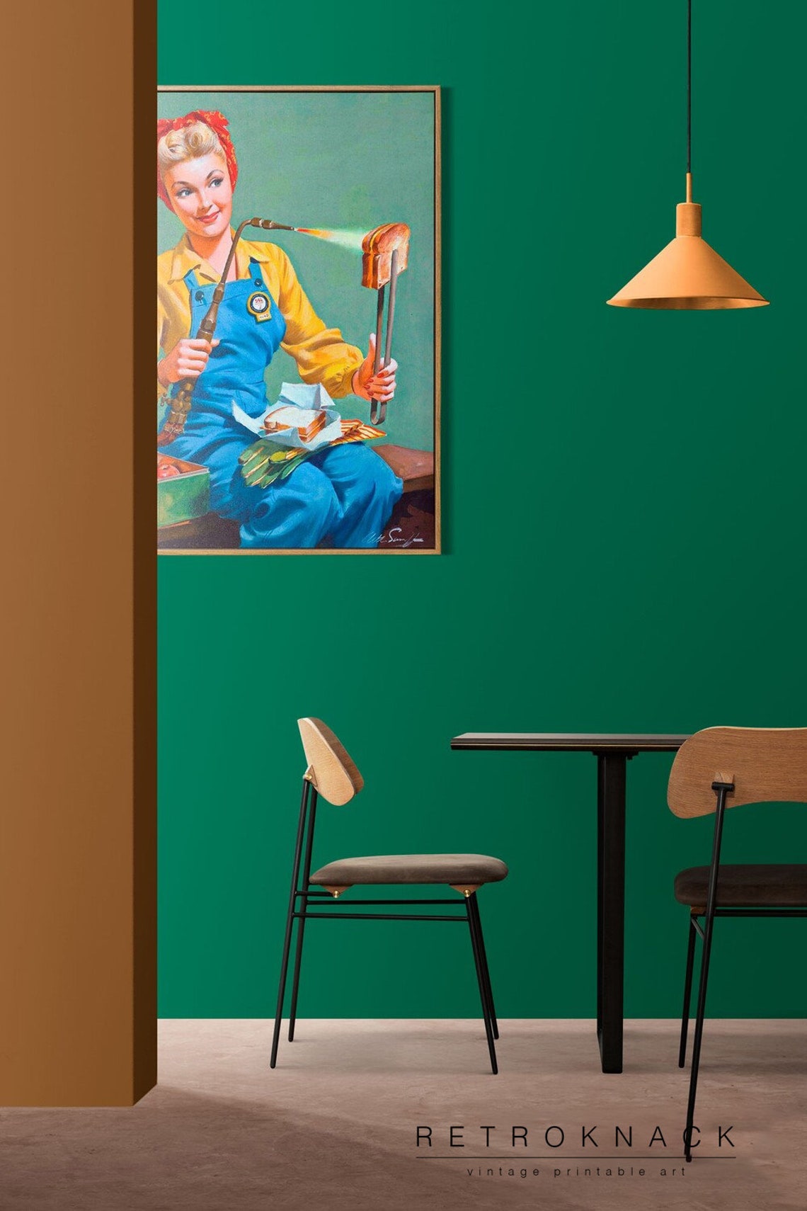 Rosie The Riveter Style Pin Up Blowtorch Vintage Inspired Poster - Image 2