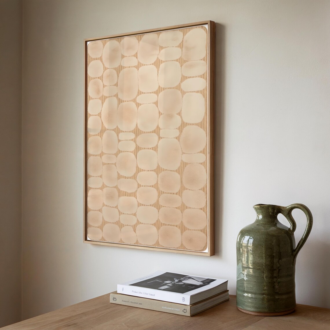 Beige Pebble Stone Neutral Abstract Minimal Organic Art Poster