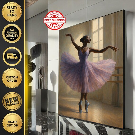 Ballerina In Lavender Tutu Sunlit Studio Classic Dance Art Poster