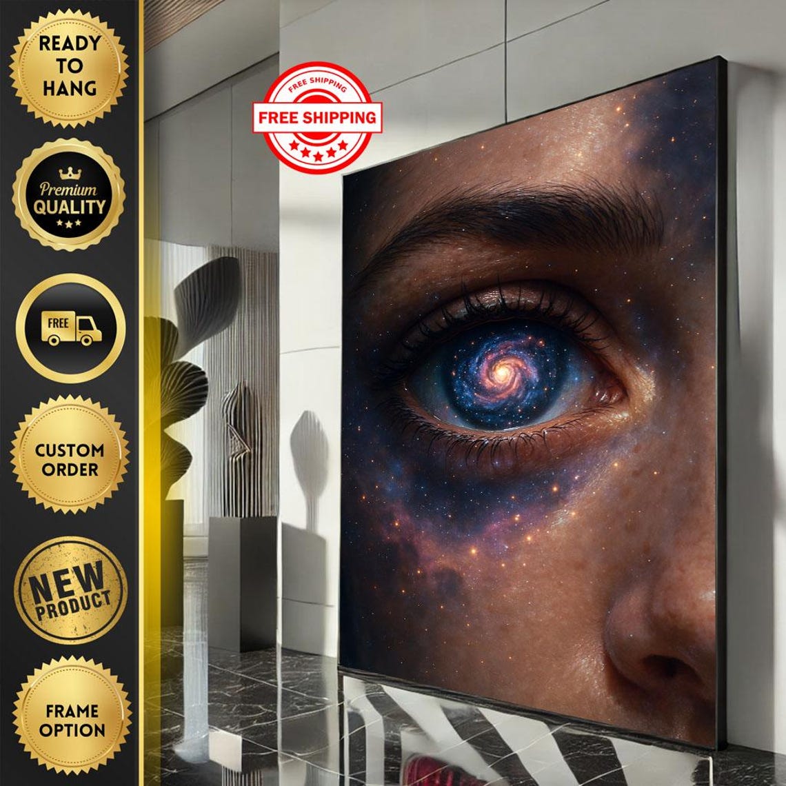 Cosmic Eye With Spiral Galaxy Iris Surreal Space Eye Art Poster