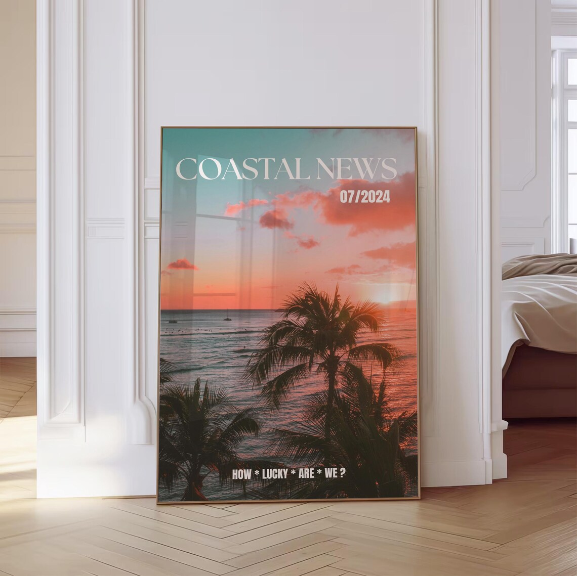 Coastal News Sunset Palm Trees July 2024 Magazine Cover Poster - Image 4