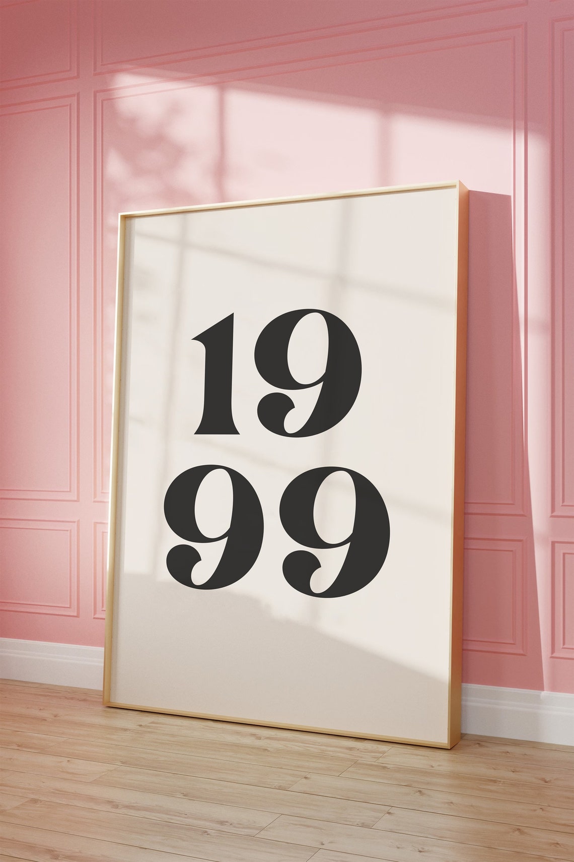 1999 Bold Black Typography Number Poster Minimalist Wall Decor
