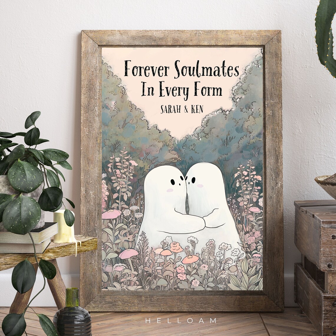 Personalized Ghost Couple Forever Soulmates In Every Form Wildflower Poster - Image 4