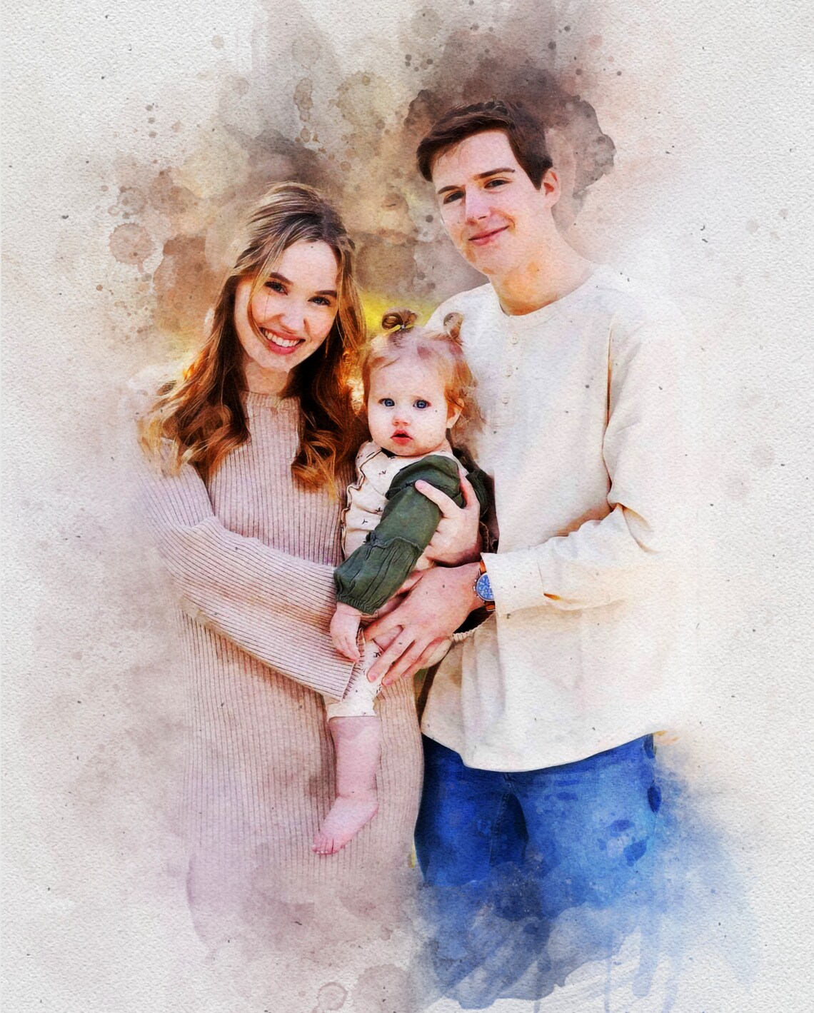 Custom Family Portrait With Pets Art Print - Image 3