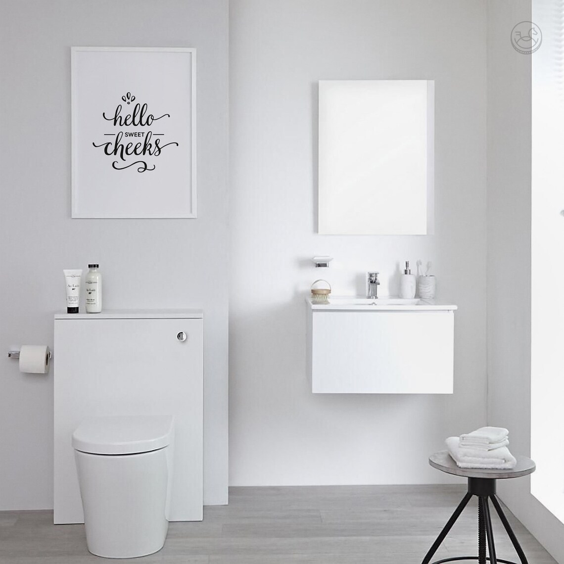 Hello Sweet Cheeks Bathroom Wall Art Print - Image 3