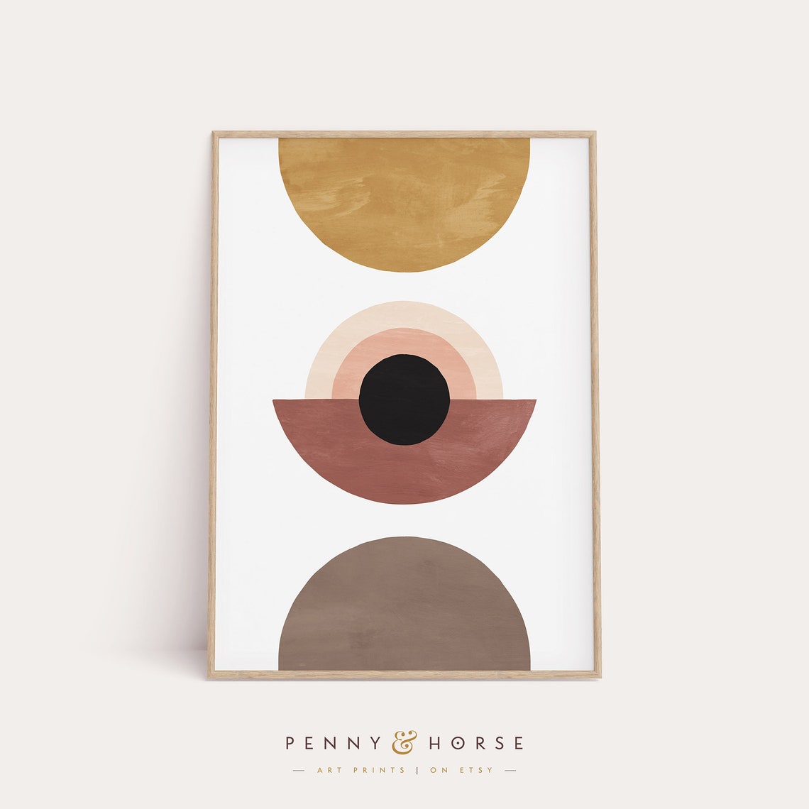 Boho Minimal Circles Abstract Muted Earth Tones Geometric Print