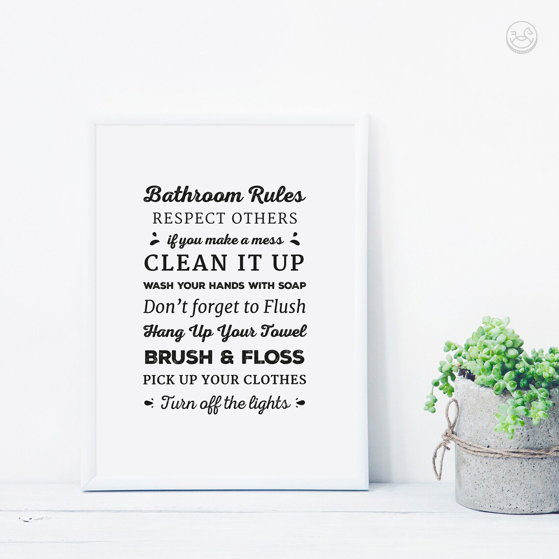 Bathroom Rules Print, Kids Bathroom Decor - Image 2
