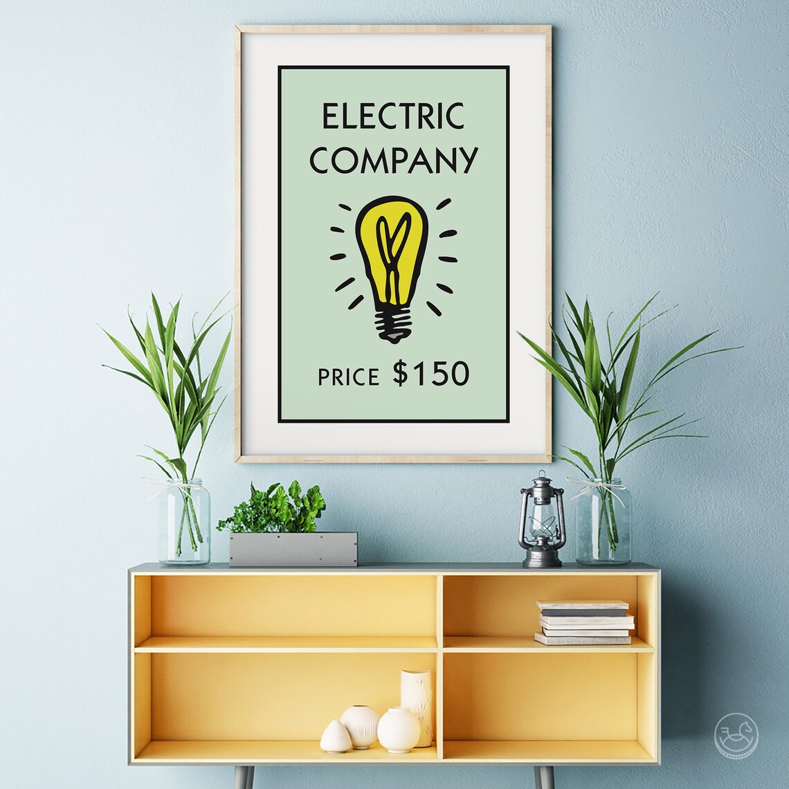 Electric Company Monopoly Style Game Card Novelty Art Poster - Image 3