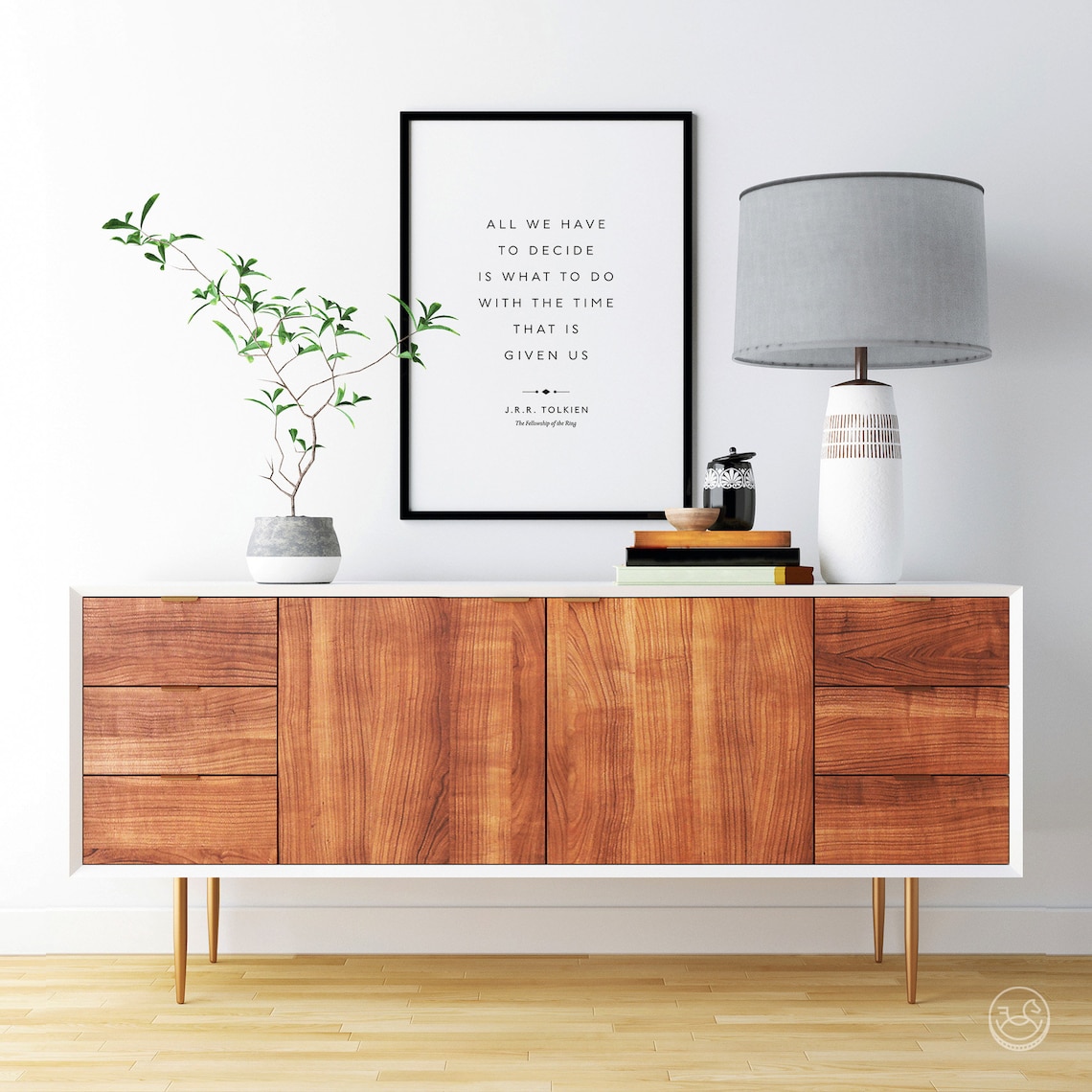 Tolkien Fellowship Of The Ring Famous Time Quote Minimalist Poster - Image 4
