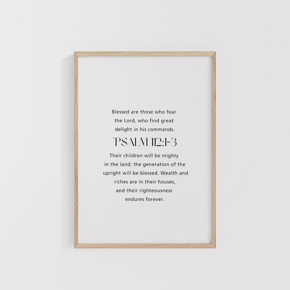 Psalm 11213 Blessed Are Those Who Fear the Lord Scripture Wall Art