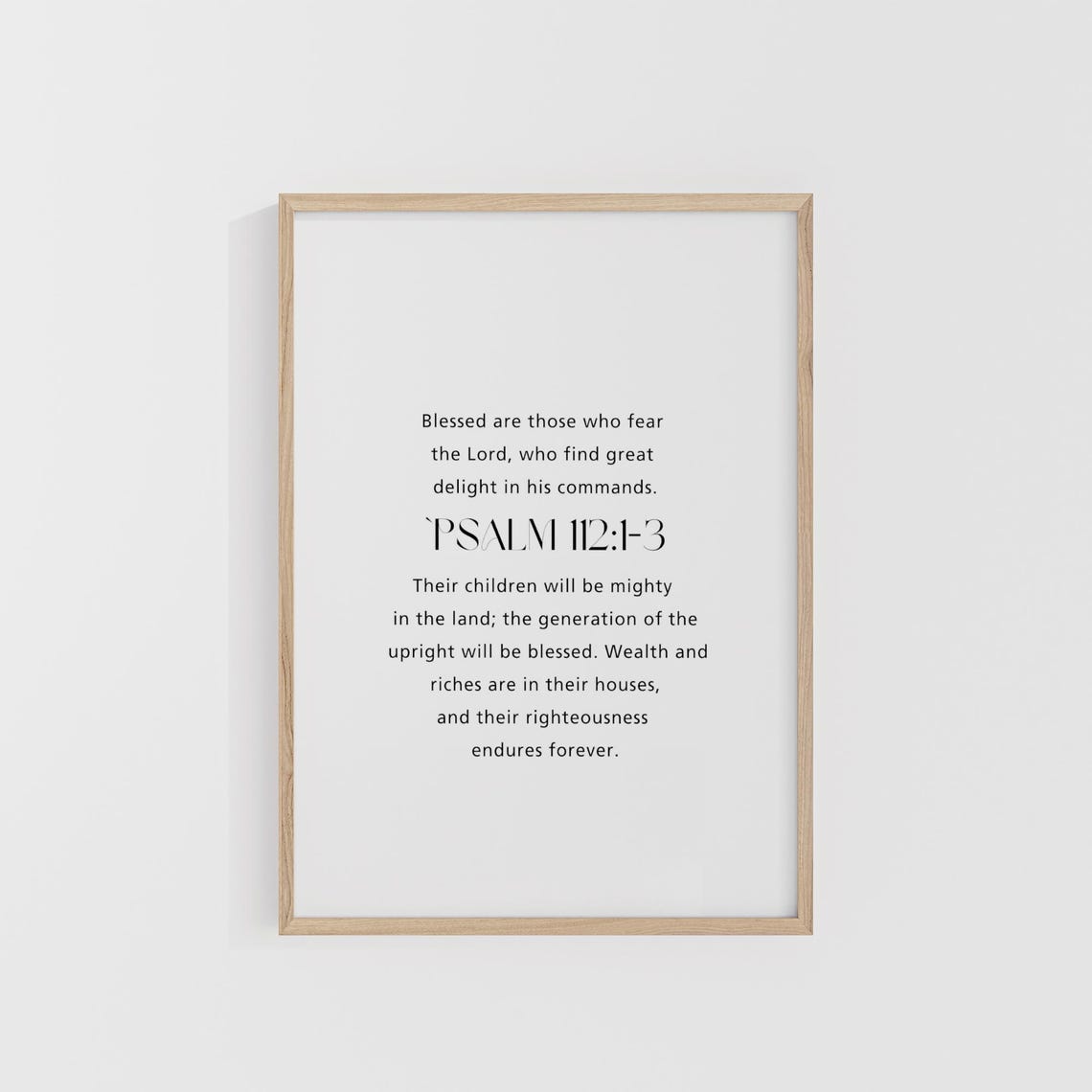Psalm 11213 Blessed Are Those Who Fear the Lord Scripture Wall Art