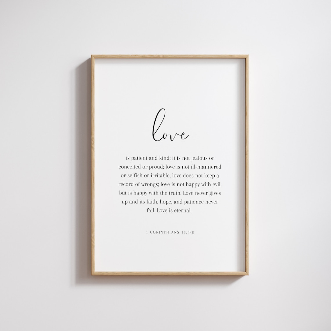 1 Corinthians 13:4-8 Love Is Patient Kind Art Print