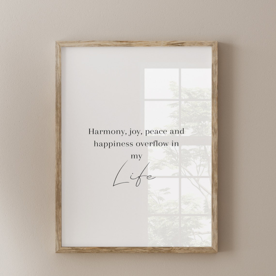 Harmony Joy Peace Happiness Overflow Affirmation Script Poster
