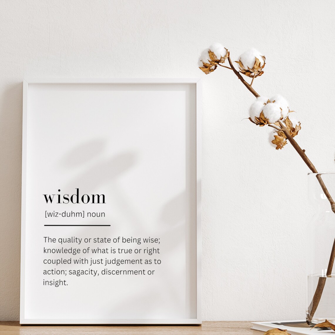 Wisdom Definition Art Print, Dictionary Style