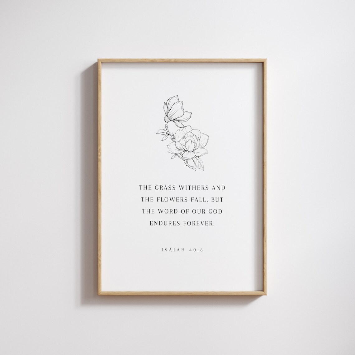 Isaiah 408 The Word Of Our God Endures Forever Poster Floral Faith Verse
