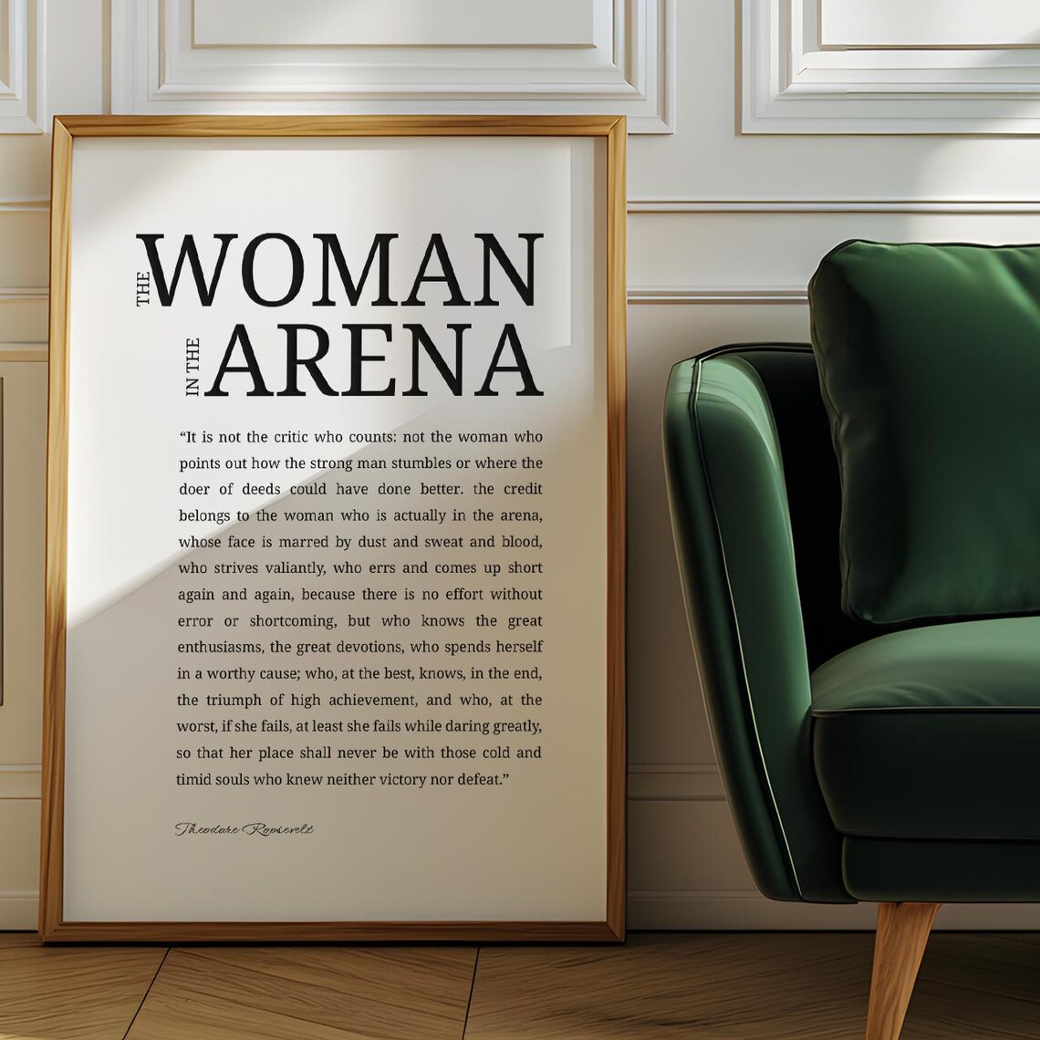 The Woman In The Arena Theodore Roosevelt Empowerment Quote Poster - Image 6