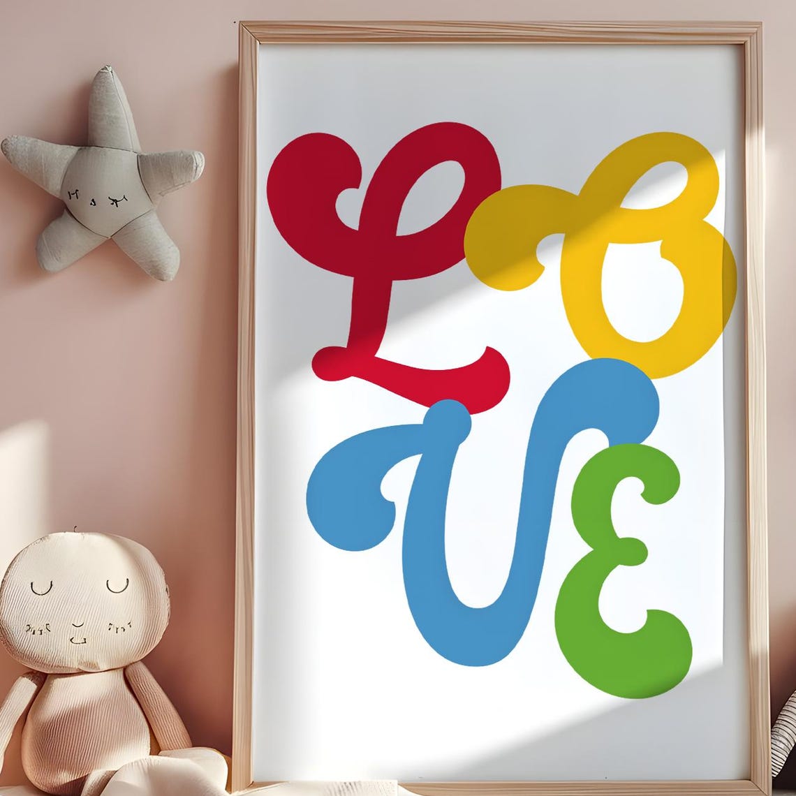 Love Wall Art Bedroom Decor Nursery Print Word Poster Living Room - Image 5