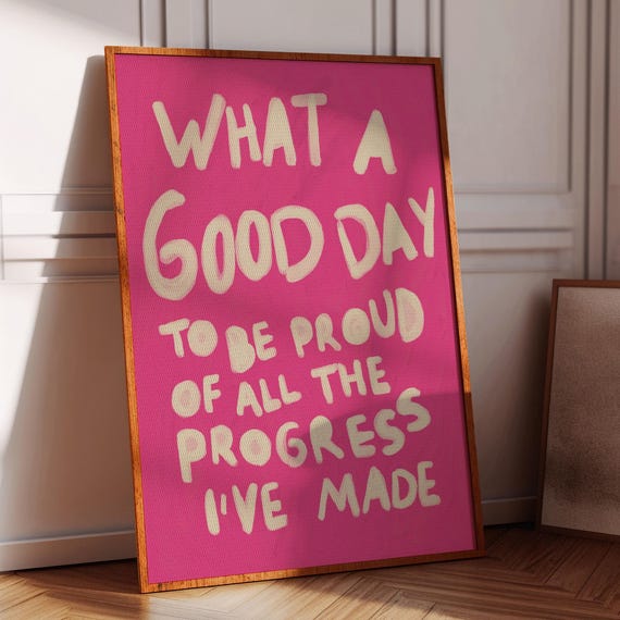 Typography Poster Print 70s Positive Quote Wall Trendy Art Gift Living Room Retro