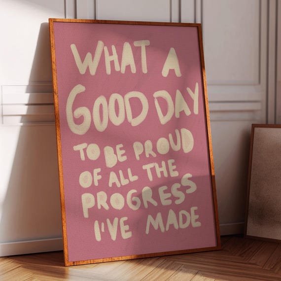 Typography Poster Print 70s Positive Quote Wall Trendy Art Gift Living Room Retro