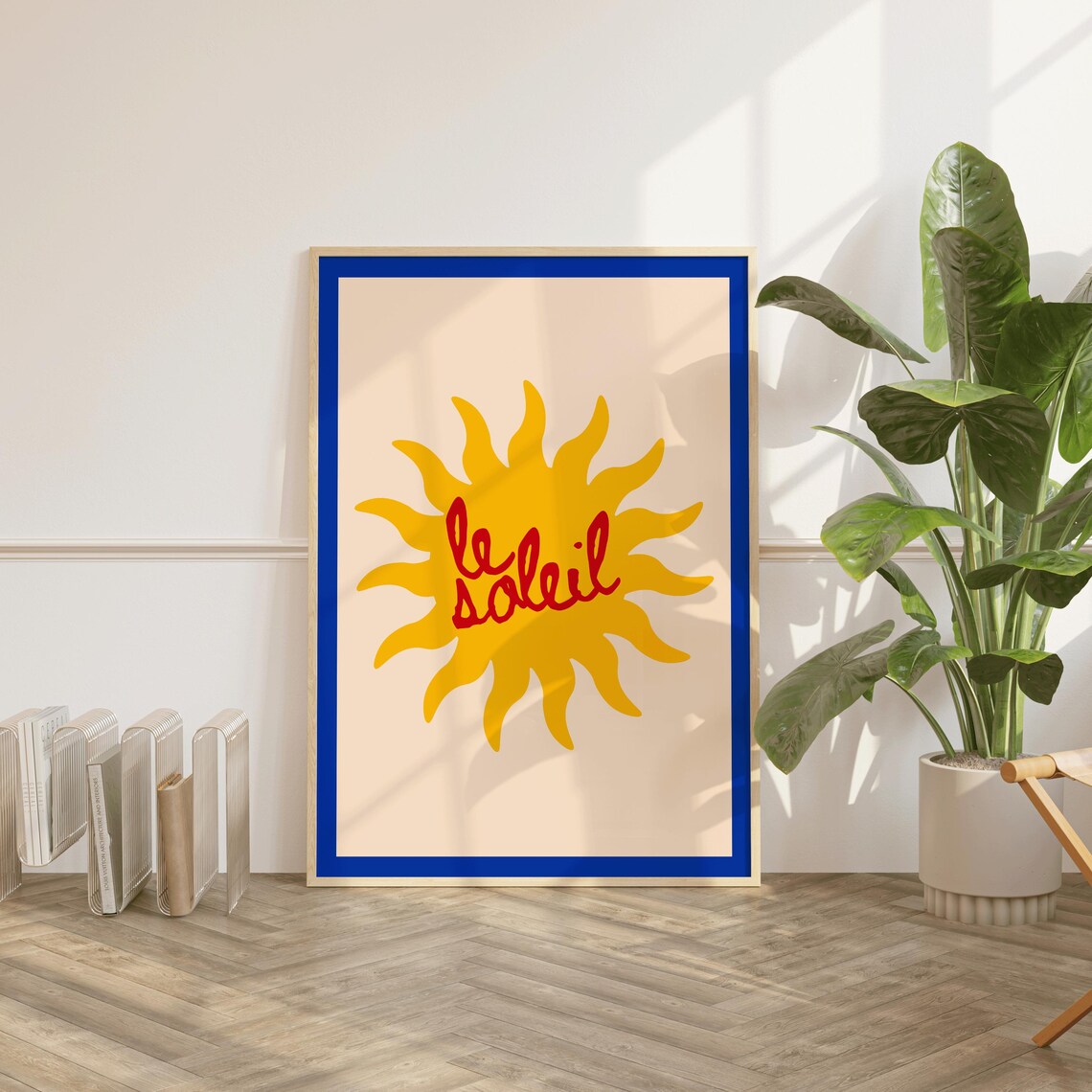 Le Soleil Poster, French Retro Sun Art Print