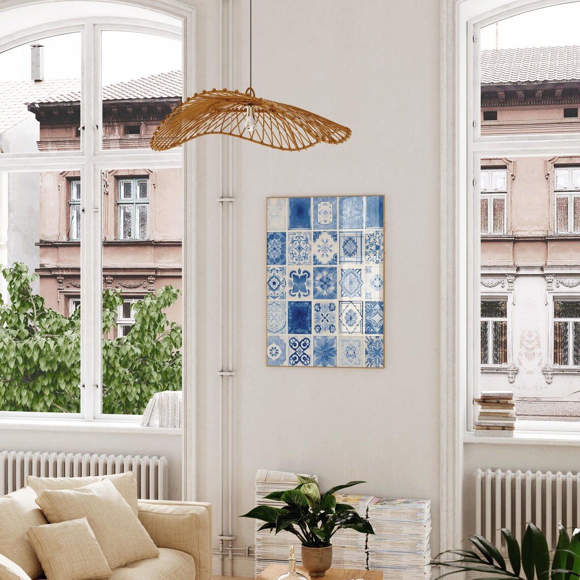 Spanish Tile Pattern, Vintage Mosaic Tiles Art Print - Image 2