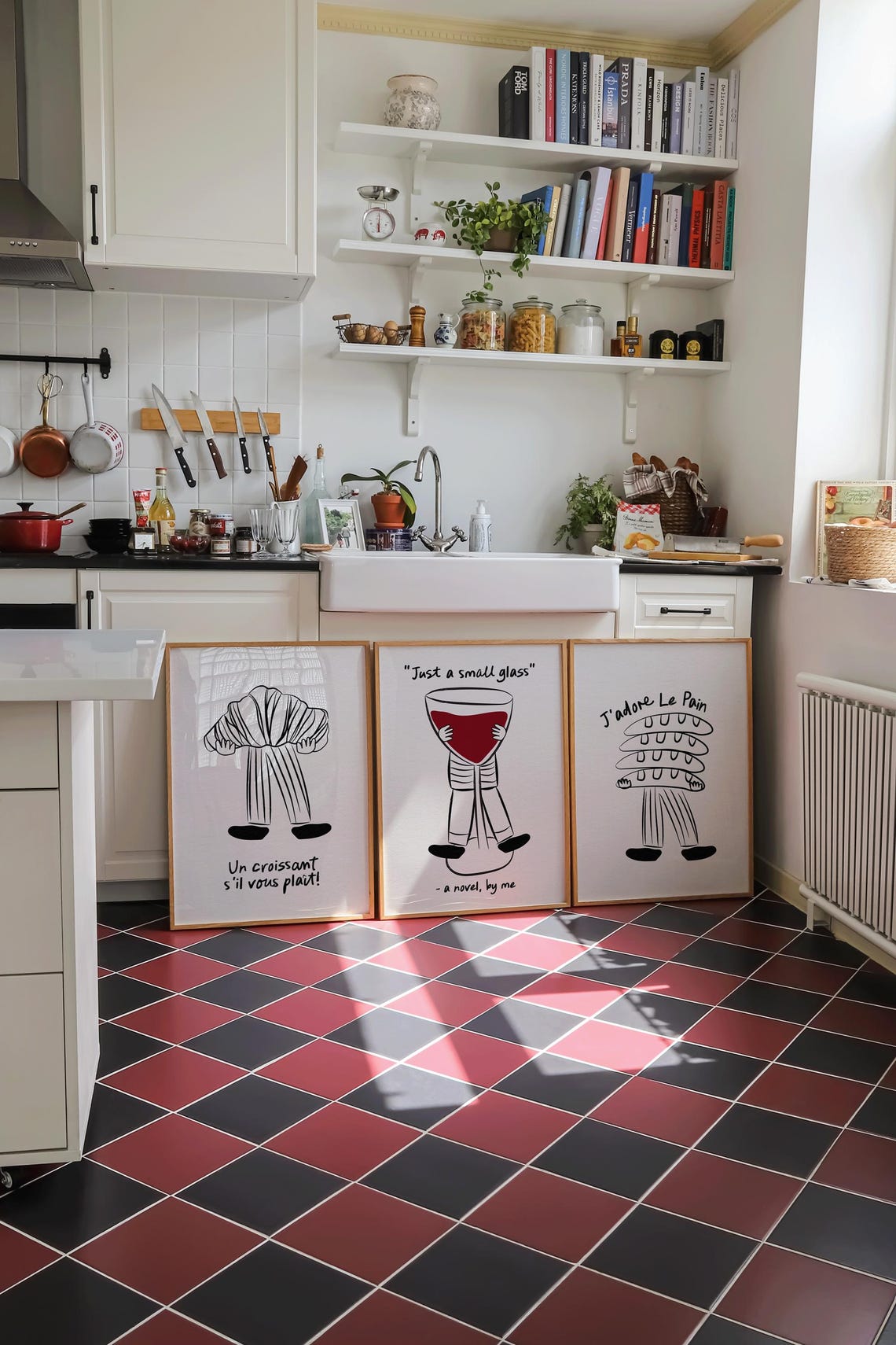 Funny Croissant Poster Print, French Kitchen Doodle - Image 2