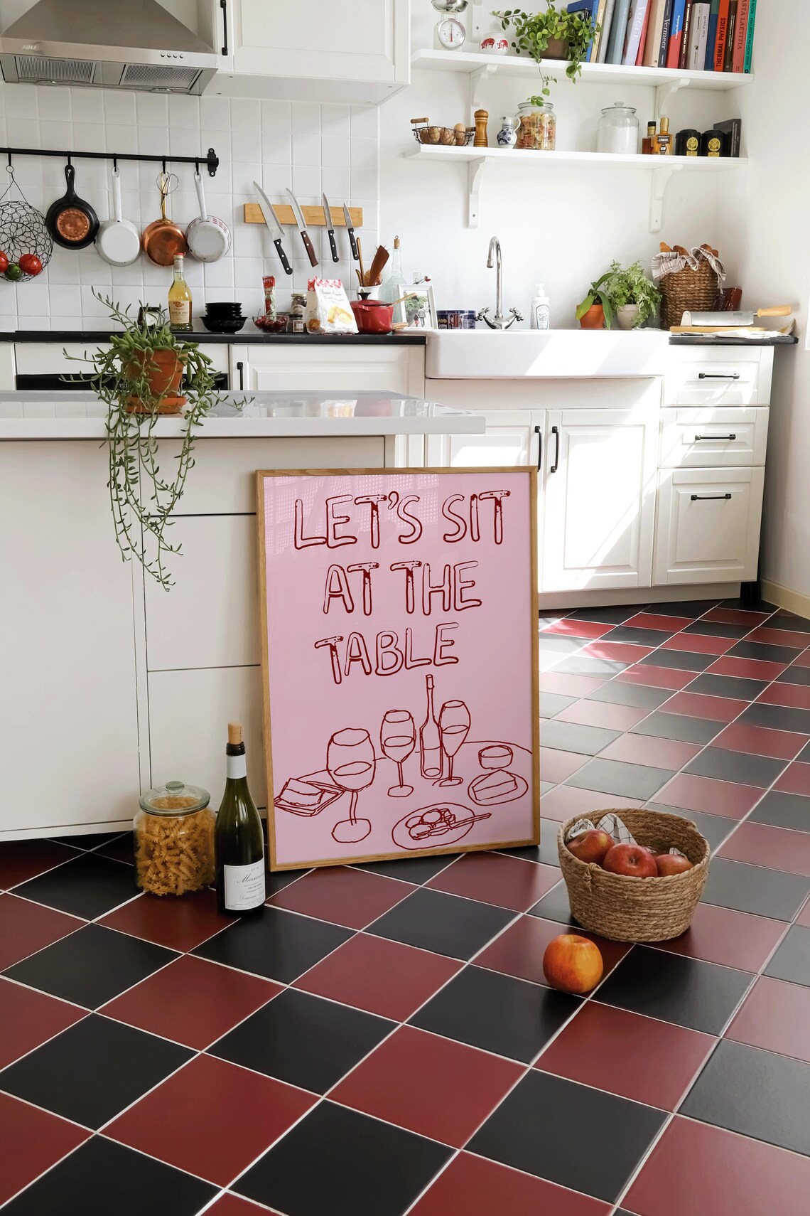 Kitchen Wall Art, Bold Typography Wine Poster - Image 3