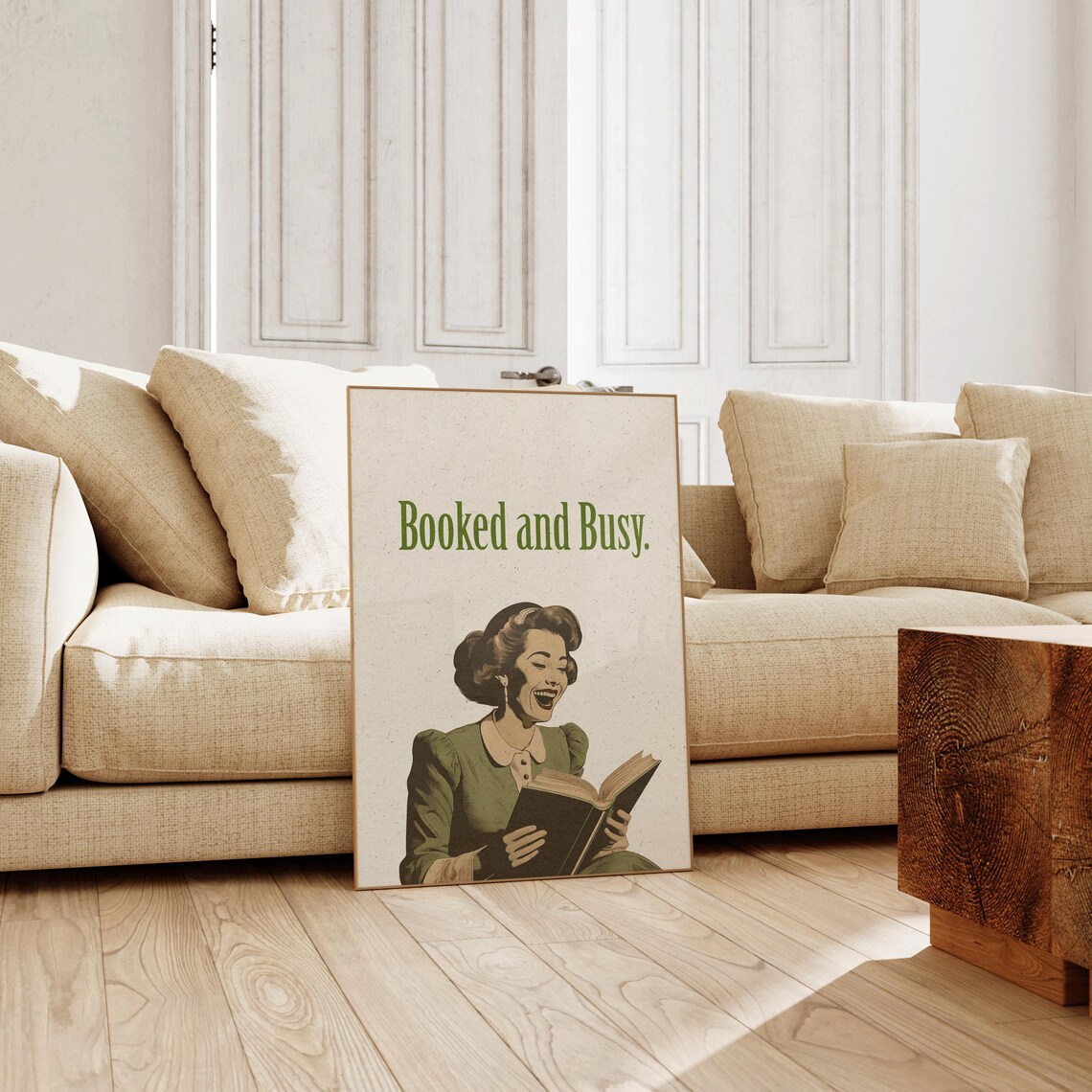 Booked And Busy Retro Illustration, Vintage Poster - Image 3