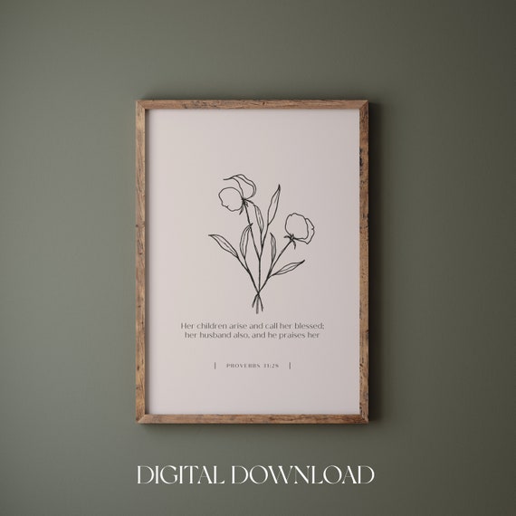 Proverbs 31 For Christian Women Mothers Day Gift For Mum Bible Verse Wall Art Scripture Print For Women Gifts For Her