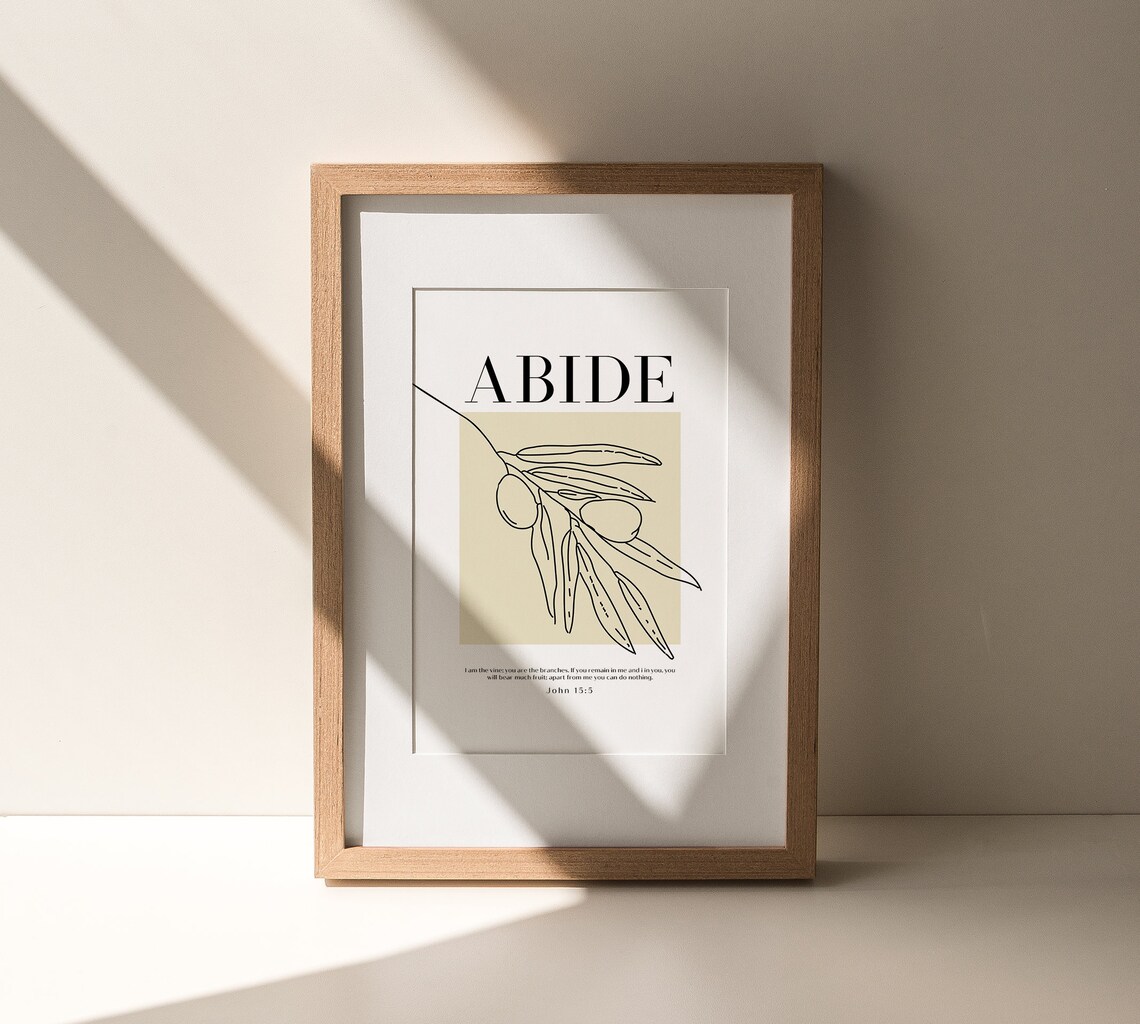 Abide If You Remain In Me John 15:5 Art Print - Image 4