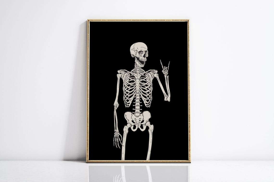 Skeleton Print Halloween Poster Halloween Wall Art Funny Halloween Decor Wall Art Fall Halloween Wall Decor Prints