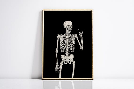 Skeleton Print Halloween Poster Halloween Wall Art Funny Halloween Decor Wall Art Fall Halloween Wall Decor Prints