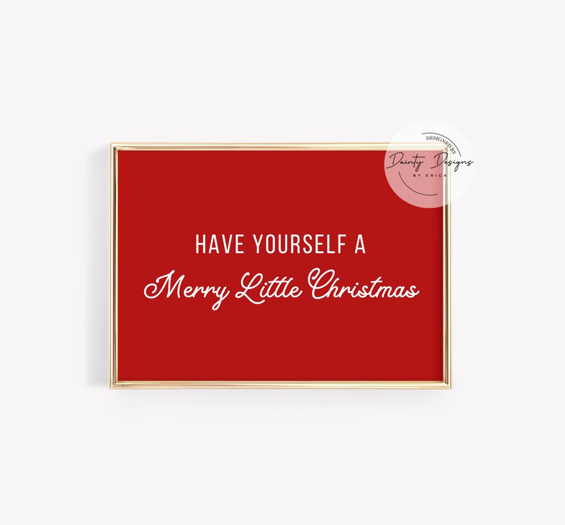 Have Yourself A Merry Little Christmas Red Script Beautiful Poster - Image 4