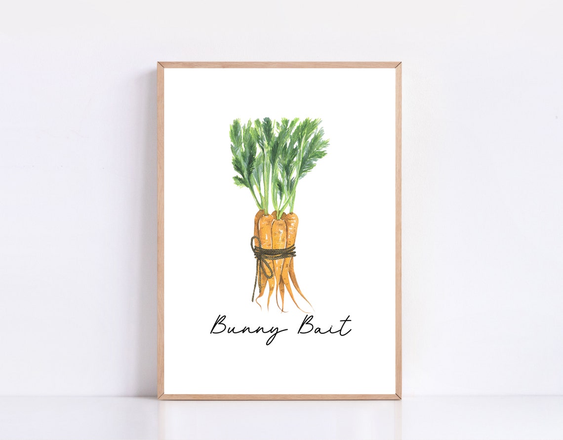 Bunny Bait Watercolor Carrot Bundle Easter Spring Bunny Wall Print - Image 4