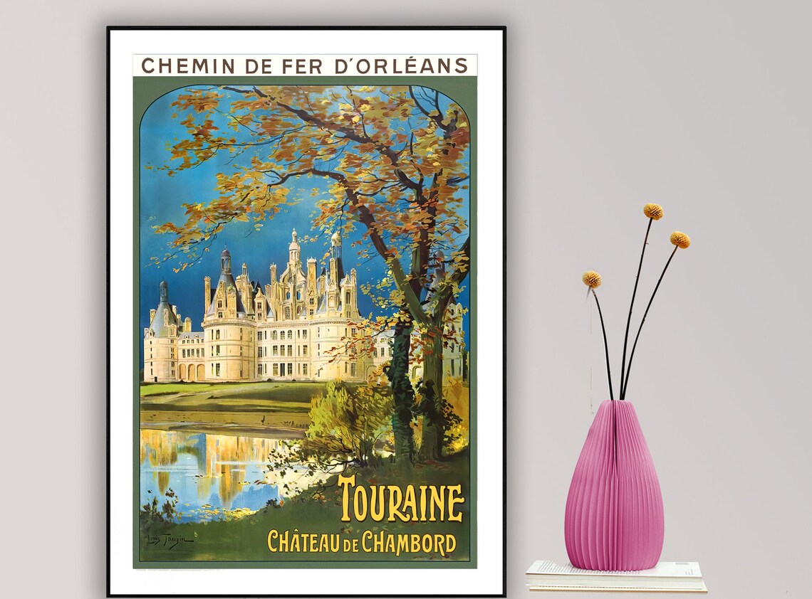 Chateau De Chambord France Vintage Travel Poster