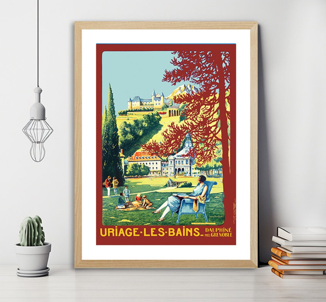 Uriage les Bains Dauphine Vintage French Spa Town Resort Poster Art - Image 2