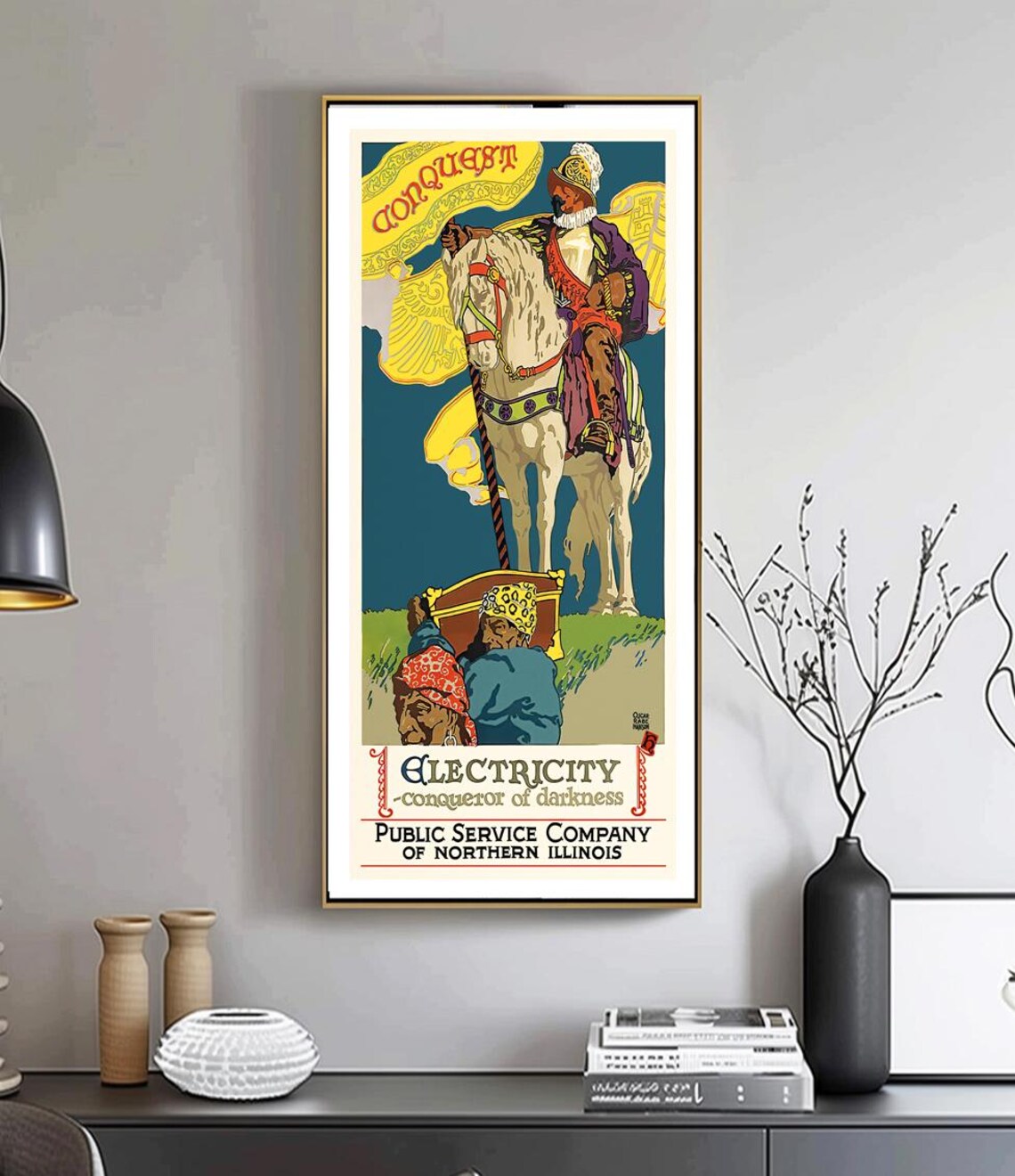 Electricity Conqueror Of Darkness Vintage Science Poster