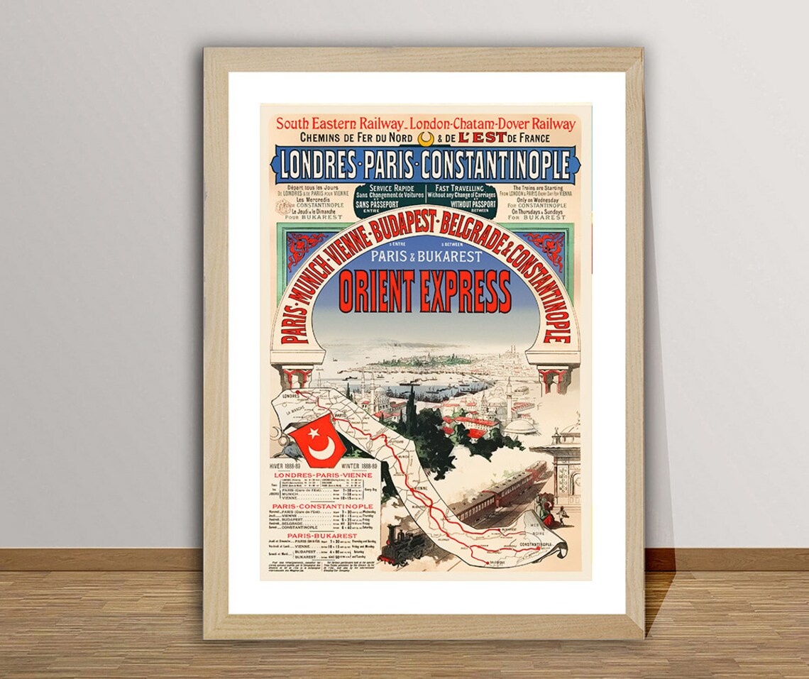 Orient Express Londres Paris Constantinople Travel Poster