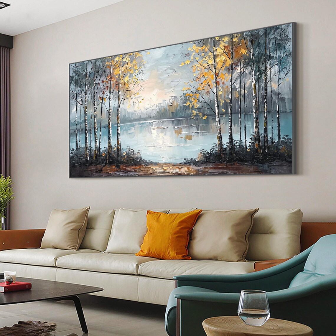 Abstract Forest Landscape Oil Painting, Modern Art Print - Image 2
