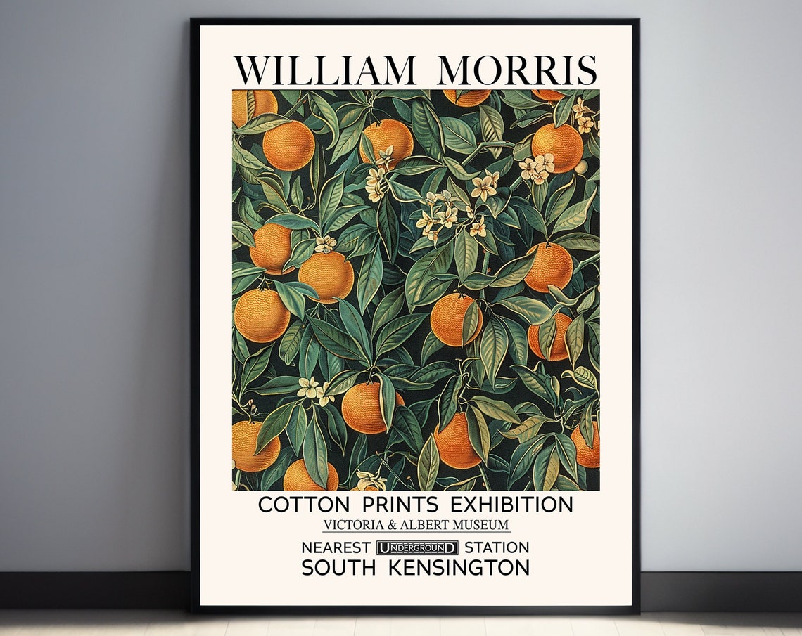 William Morris Orange Tree Fruit Botanical Exhibition Poster
