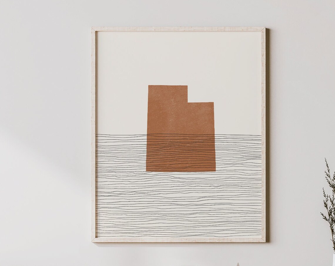 Utah Mid-Century Abstract State Map Art Print