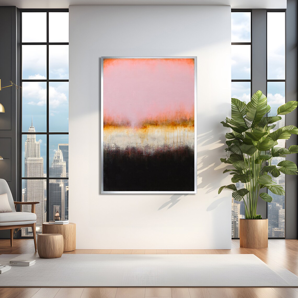 Modern Abstract Sunset Poster, Minimalist Wall Decor - Image 2