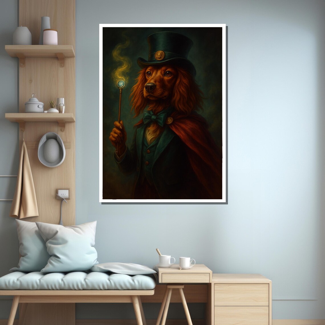 Wizard Dog In Cape And Hat Art Print - Image 3