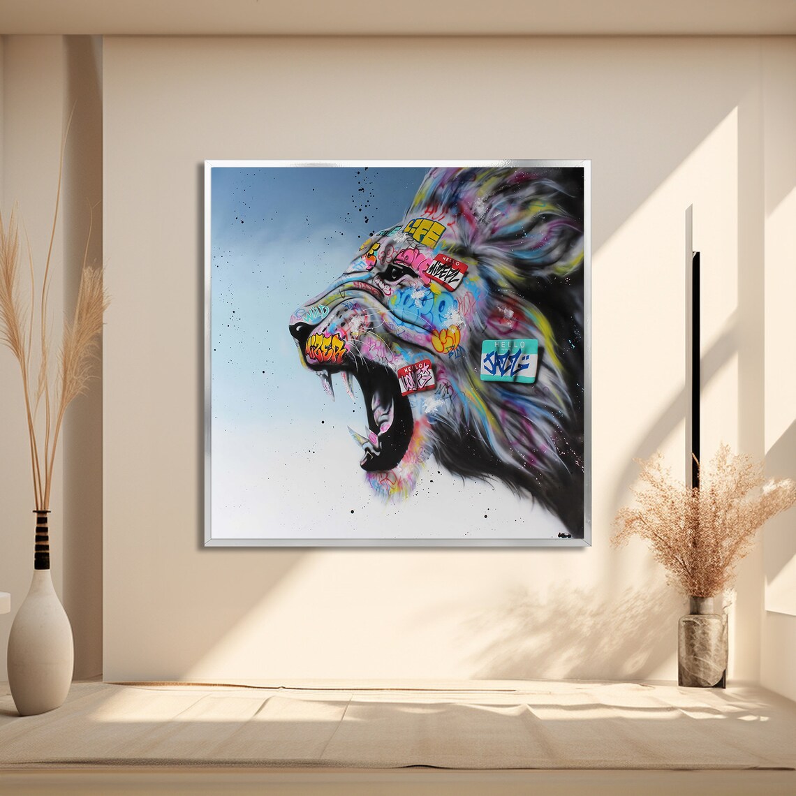 Graffiti Lion, Urban Street Art Poster - Image 2