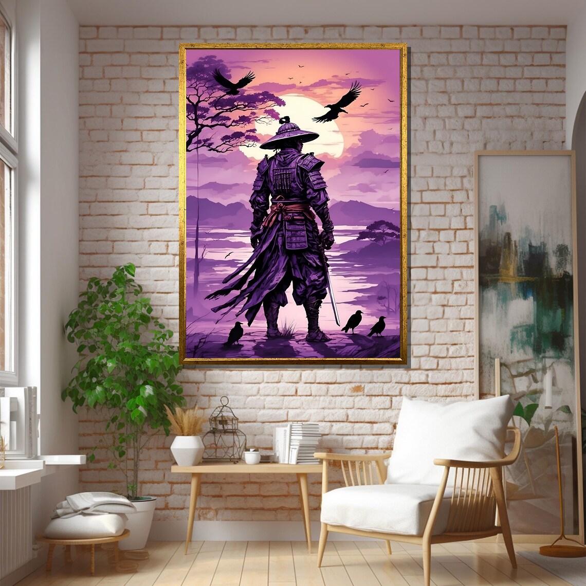 Samurai Warrior At Sunset, Office Wall Art Print - Image 5