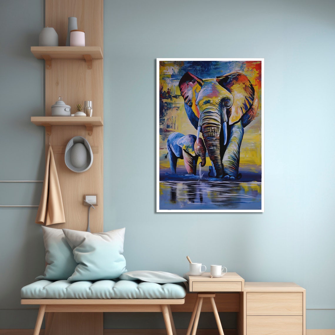 Colorful Elephant Contemporary Travel Poster - Image 3