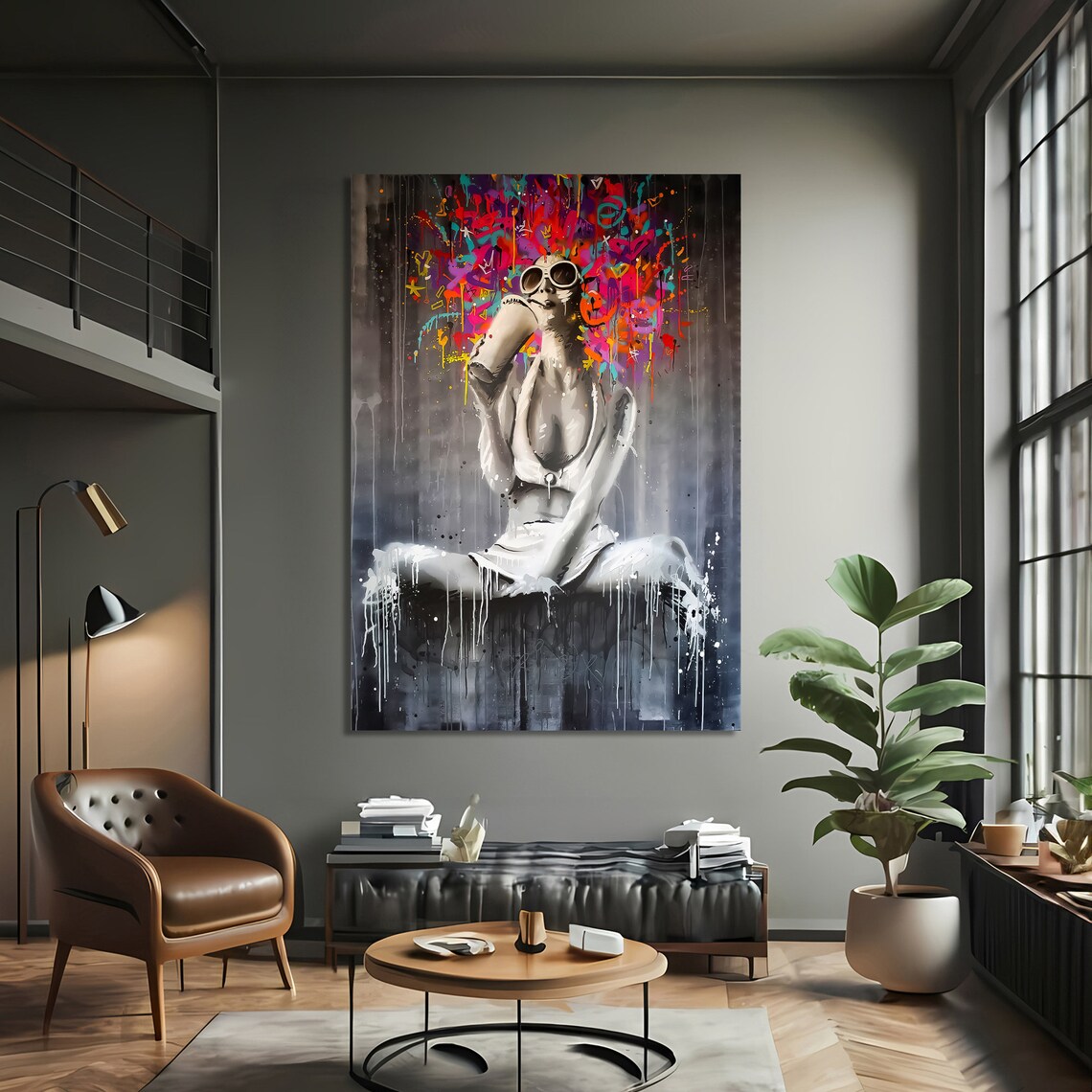 Vibrant Abstract Graffiti Art, Modern Painting - Image 3